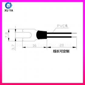 U 型叉形耳片 NTC 温度传感器 裸线款