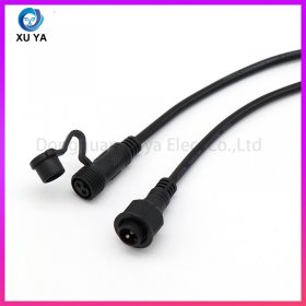 M12 防水连接线 2 芯 IP67 带防尘盖公母对插
