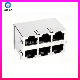 无隔栏 RJ45 插座 2×3 引脚