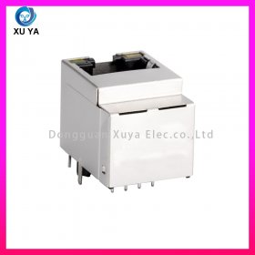 180 度立式带缺口百兆 RJ45 连接器