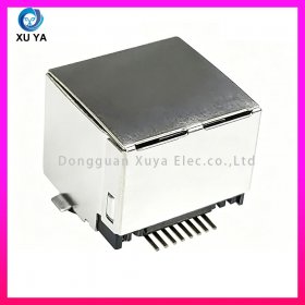 SMT 贴片单口 RJ45 屏蔽无灯 15u 镀金 8P8C