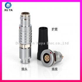 IP67 防水推拉自锁圆形航空插头插座金属连接器