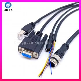 M12 12 芯转 DB9 RJ45 IO 电源一体线