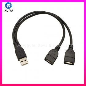 USB 一分二短线 一公两母充电分线