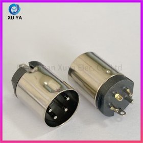 大 DIN 公头 通边通槽车针圆形航空连接器