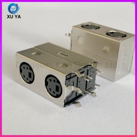双层 PS2 母座 4P 双排 8 孔立式 PCB 插座