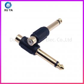 6.35mm 大二芯公转 RCA 母音频转接头