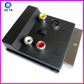 SCART21P 扫把头转 AV 音视频转接器 IN/OUT 切换